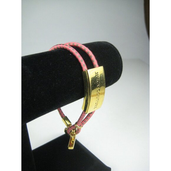 Juicy Couture Pink Goldtone Bracelet Adjustable Cord WORN - Picture 11 of 11